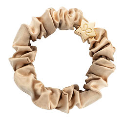 By Eloise London Gold Star Silk Scrunchie Sand