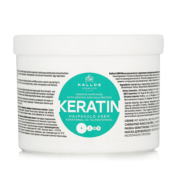 Kallos Cosmetics Keratin Mask With Keratin And Milk Protein 500 ml